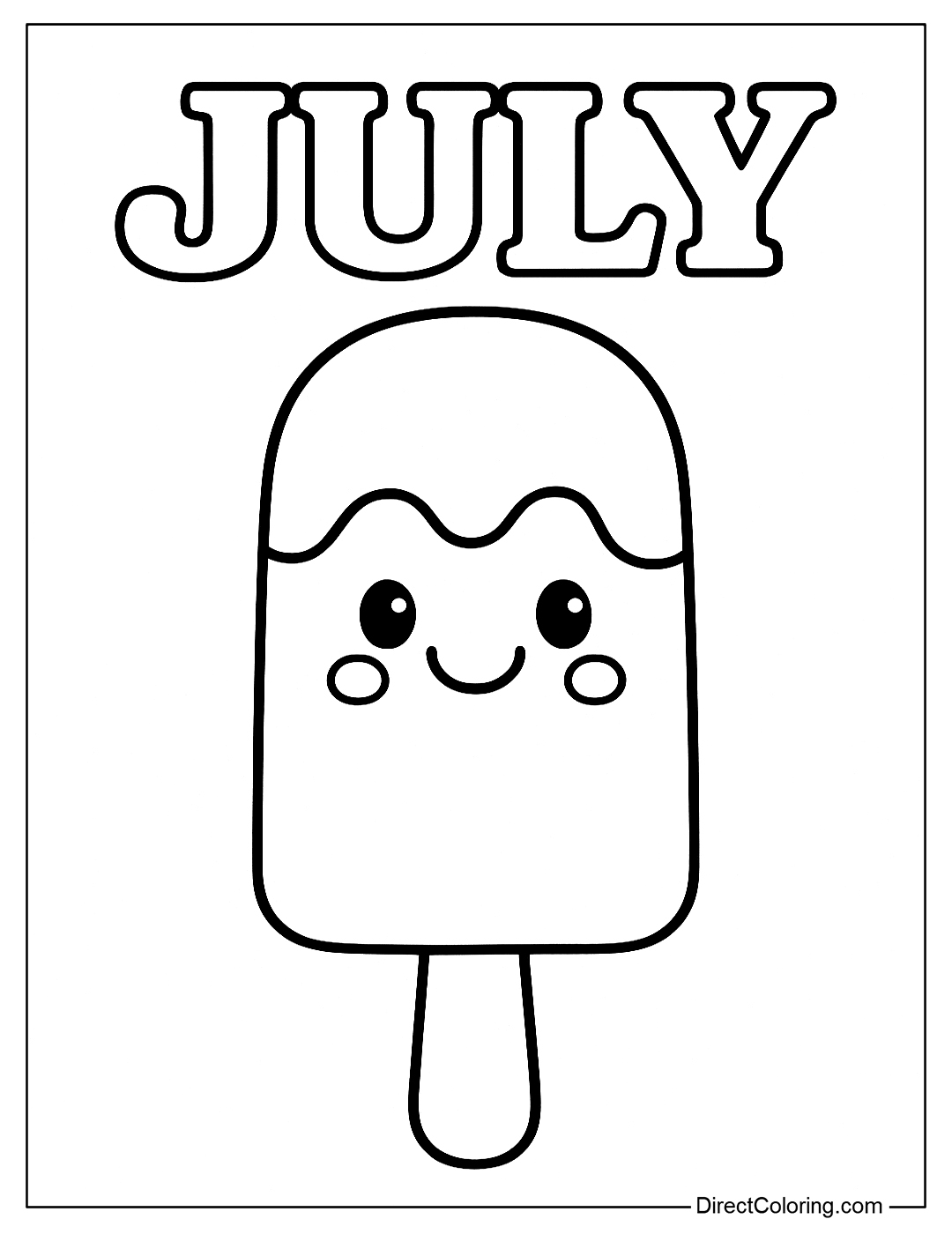 A lovely ice cream cone coloring page, with the word 